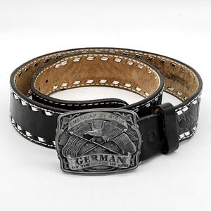Bergamot USA Belt and Buckle AMERICAN BY BIRTH GERMAN BY THE GRACE OF GOD